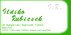 ildiko rubicsek business card